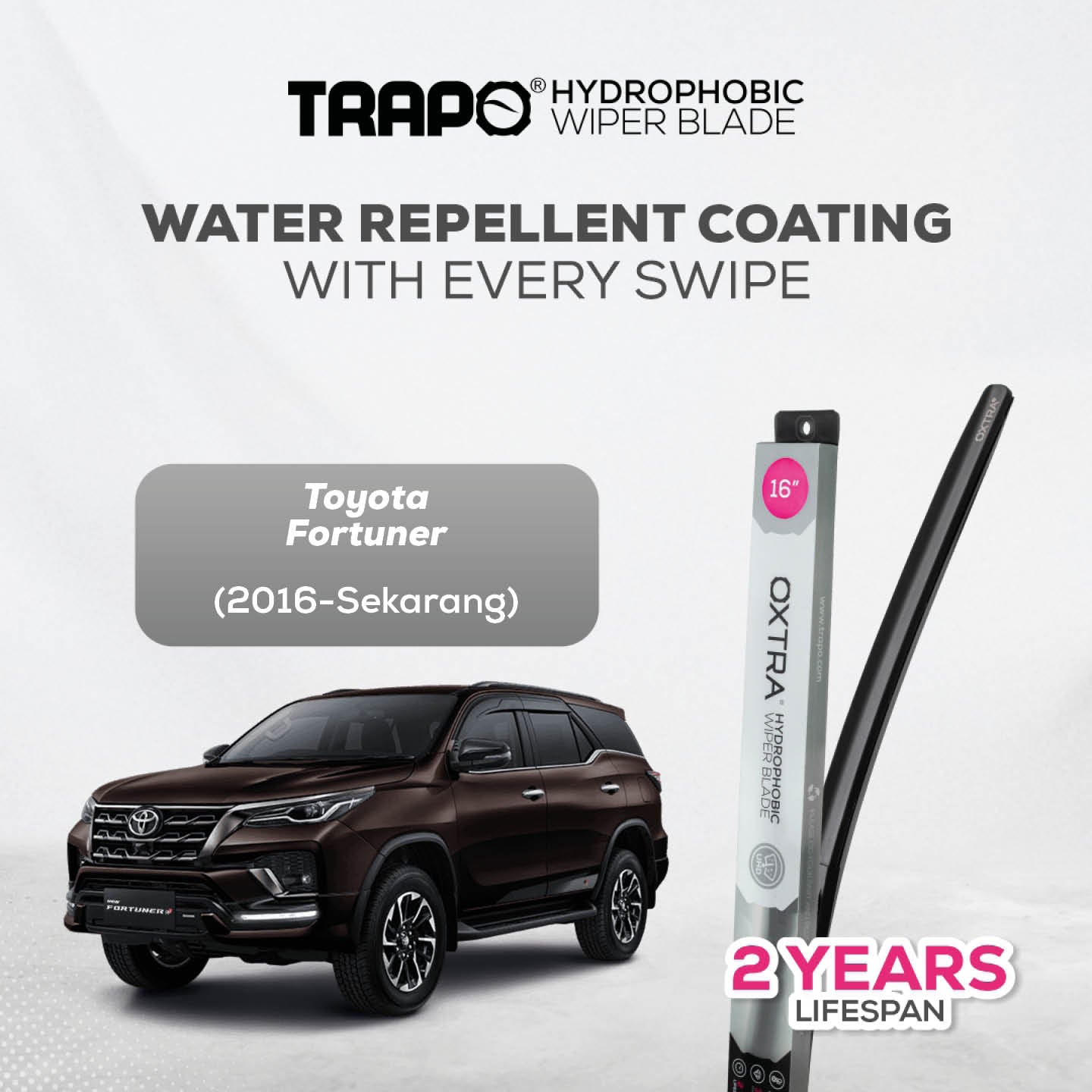 Trapo Hydrophobic Wiper Blade Toyota Fortuner (2016-Sekarang)