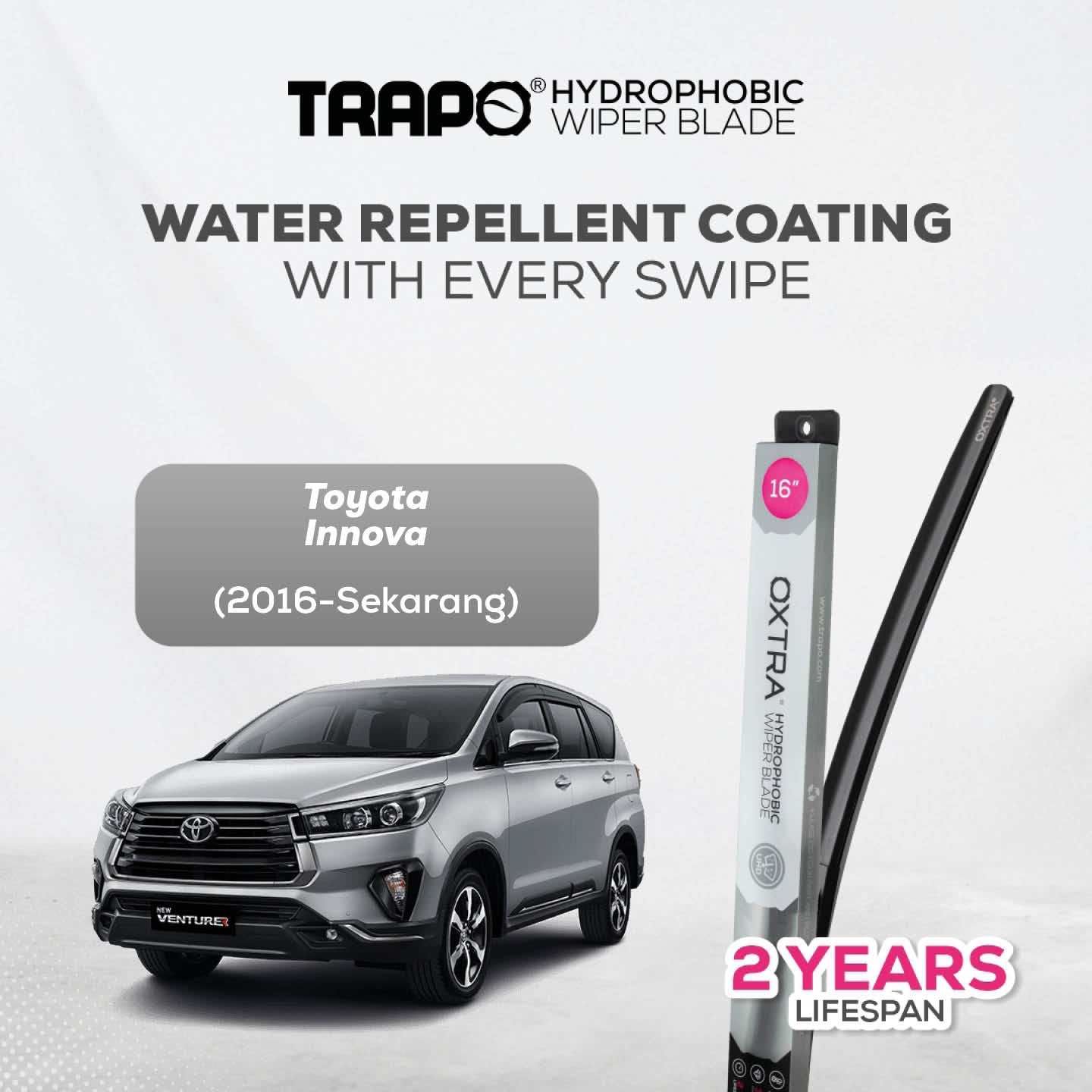 Trapo Hydrophobic Wiper Blade Toyota Innova (2016-Sekarang)